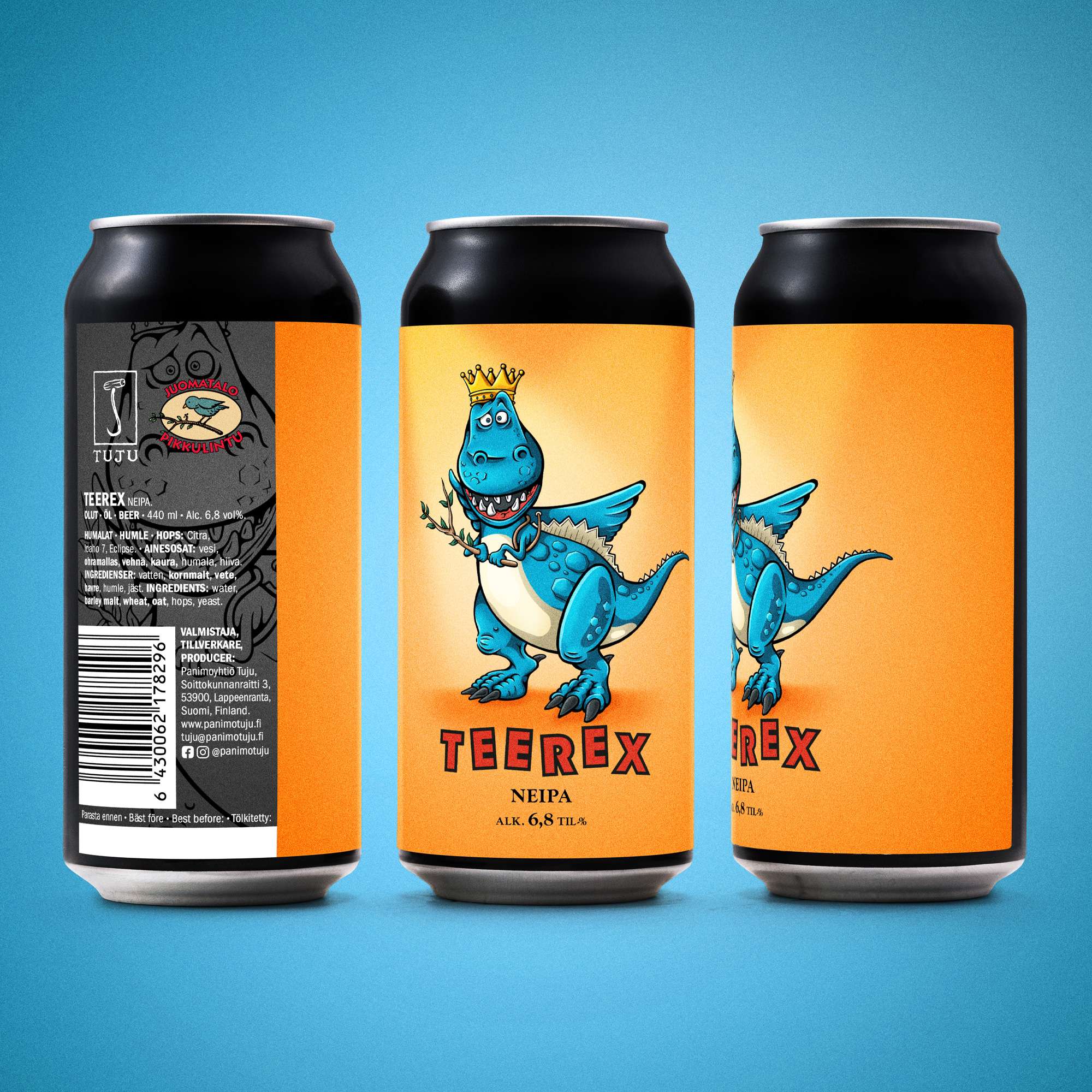🐦Tuju x @juomatalo_pikkulintu | Teerex 6,8% | NEIPA | Citra, Idaho 7, Eclipse🦖
Lappeenrannasta jurahtaa, sillä Pikkulinnun kanssa tehty Teerex saa hampaat kalisemaan kuin metso soitimella. Höyhenpeitteinen ja sulavalinjainen törpötti ei ole varsinainen petolintu, vaan esihistoriallista voimaa huokuva DNA-hybridimehuttelu.
Pehmoinen suutuntuma ja hyvin kuvuntäyttävä humalointi luo rauhallisen trooppisen pohjavireen, joka saattaa sinut lomareissulle Isla Sornan tropiikkiin kuuntelemaan teeren kujerrusta.
Rajoitettu tölkkimäärä saatavilla Tuju Taproomista ja verkkonoutokaupasta osoitteessa: https://www.panimotuju.fi/kauppa/
Myynnit kauppoihin ja ravintoloihin tapahtuvat Juomatalo Pikkulinnun kautta
