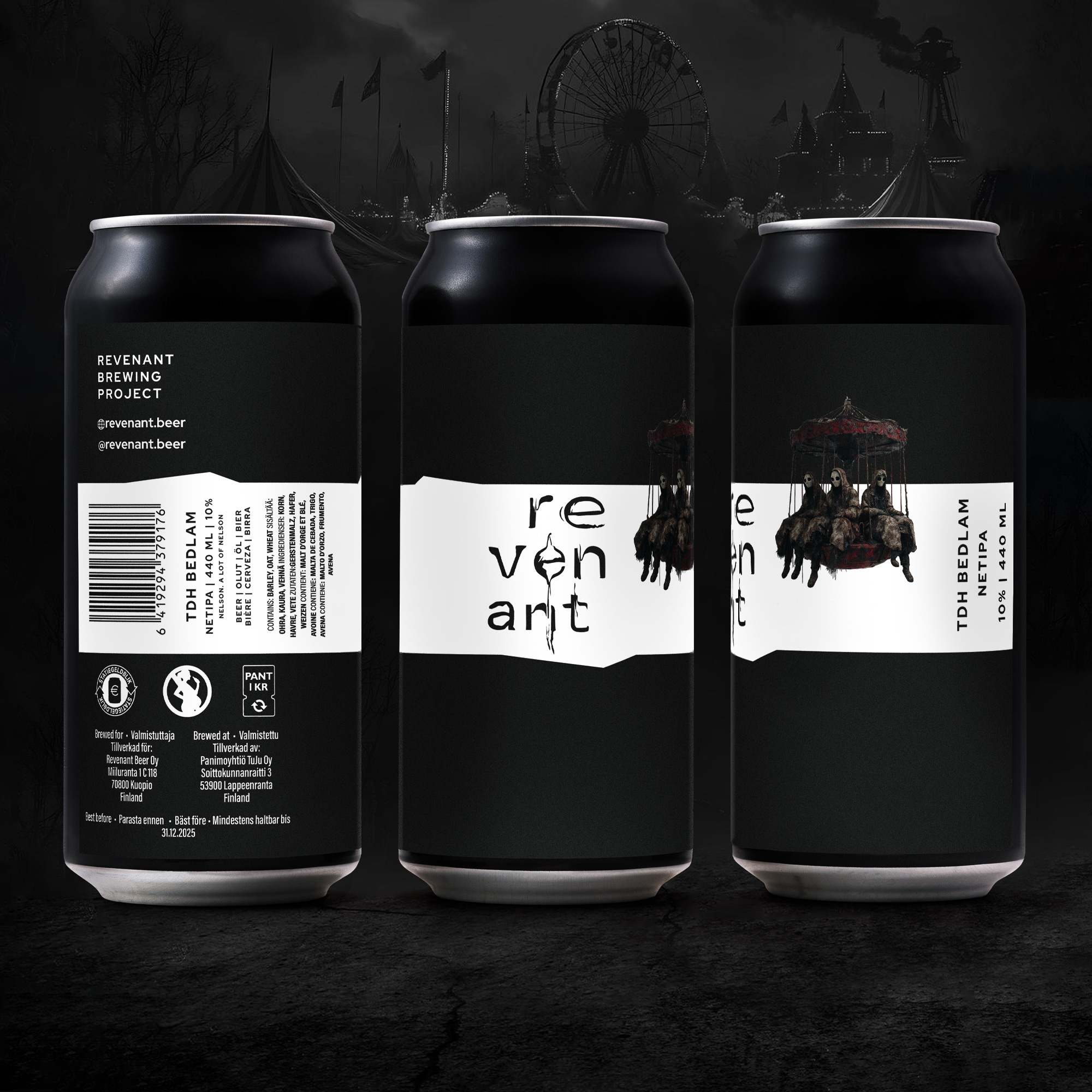 Tujun Taproomilta saatavissa poikkeuksellisen pieni erä kotiin Revenant – Bedlam 10,0 %
Nämä saatavilla ulosmyyntiin ainoastaan meiltä.
Triplakuivahumaloitu mörkö eli TDH Bedlam. Bedlam on single hop -olut, jossa mukana varhais- ja myöhäissadon Nelson-humalaa Freestyle Hopsilta. Bedlam on puhdas kunnianosoitus pelkälle Nelson Sauvin -humalalle.
Saatavilla näistä upeista 0,44 litran tölkeissä.
Saatavilla verkkonoutokaupastamme osoitteesta https://www.panimotuju.fi/tuote/revenant-bedlam-100/