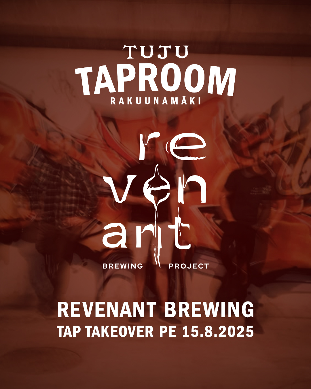 @revenant.beer hanavaltaus Tuju Taproomissa 15.8.2025 klo 17:00 ->!
Olisko tässä Suomen suurin Revenant TTO? En tiedä, mutta sovitaan, että on! Huippuvireessä oleva Revenant tulee paikalle juottamaan!
Revenant on kuopiolainen kiertolaispanimo, jonka olutharrastajat perustivat. Tarina on tutunkuuloinen; kaverukset tekevät kotona olutta ja havaitsevat, että tästähän tulee hyvää. Myös palaute oli varsin positiivista - ja positiivisena se jatkuukin.
Nopeasti yhdeksi seuratuimmista kotimaisista panimoista noussut Revenant on myös tuttu jo ulkomaita myöten. Askeleet ovat olleet nopeita eikä hommaa hidasta mikään!
Klo 17 lähtien Revenantin perustajat paikalle eli ns. meet the brewer-henkinen homma.
Mitä juodaan?
🍺 Exiled 8,0% - Hazy DIPA
🍺 Ascendance 8,4% - DIPA
🍺 Forlorn 8,4% - DIPA
🍺 Hollow 7,5% - HAZY IPA
🍺 Obelisk 8,4% - DIPA