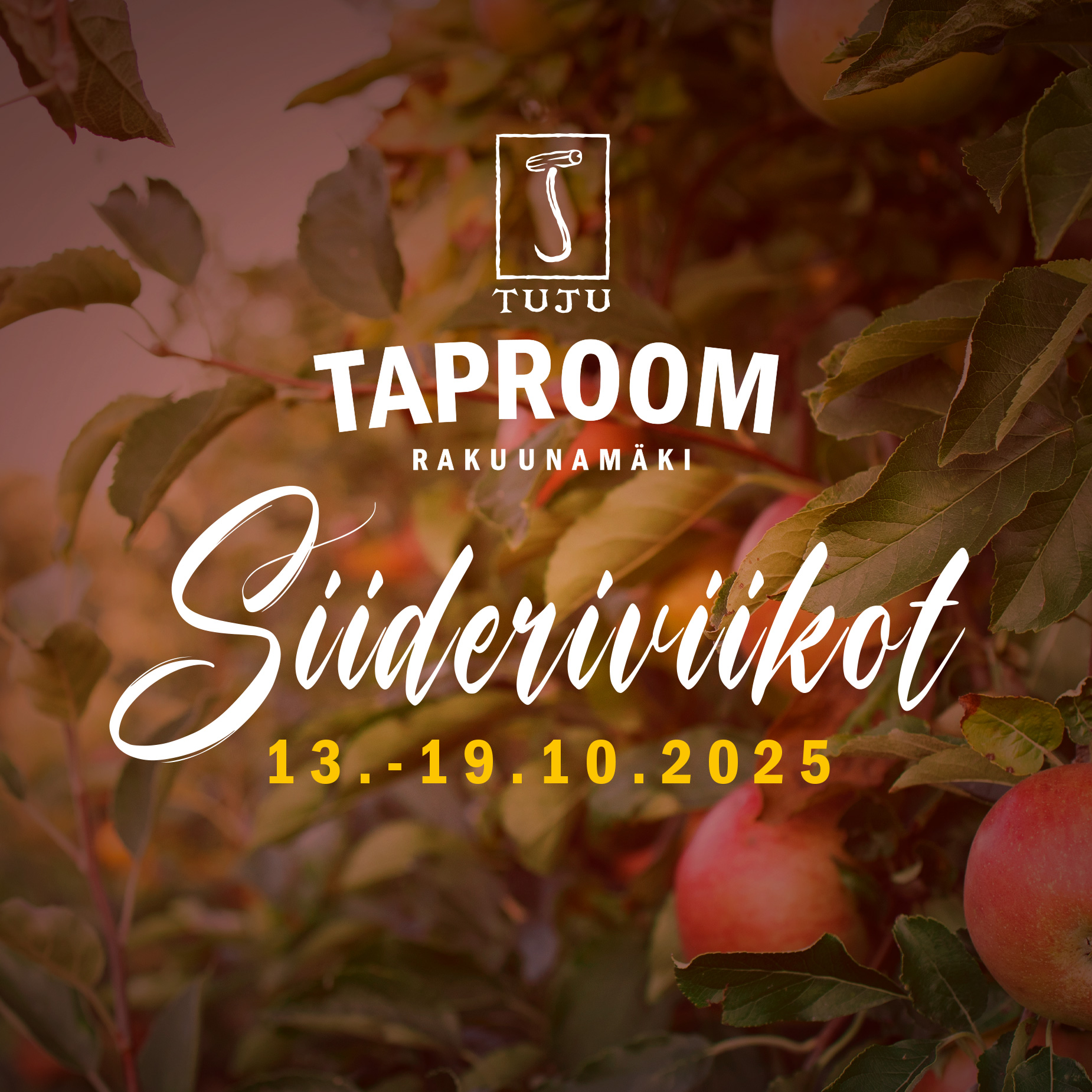 🍏🍏🍏 Tuju Taproomin siideriviikot! 🍏🍏🍏Jo perinteeksi muodostuneet siideriviikot vietetään myös tänä vuonna! Tuju Taproomin Siideriviikot pidetään 13. - 19.10.2025!Aiemmasta poiketen, tänä vuonna isomman vallan valikoimassa ottaa Latvia, Ruotsi ja Suomi!Tule testaamaan pohjolan "cider game". Siidereitä pullokaatoina, ulosmyynnissä ja hanat tötteröllä.