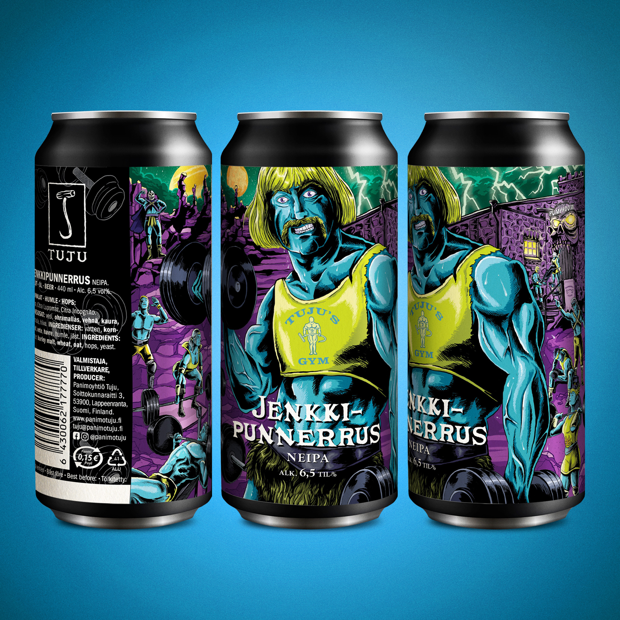 ***JÄLLEEN SAATAVILLA PIAN YMPÄRI SUOMEN! ***🏋🏻♀️Jenkkipunnerrus 6,5% | NEIPA | Citra, Citra Lupomax, Citra IncognitoHei brother! Näihin bailuihin ei skeletoreilla ole asiaa! On aika keskittyä keskikehonrakentamiseen! Nyt nimittäin kannattaa potkaista treenipäivä hyvin käyntiin ja ladata ruiskullinen Citraa, Citra Lupomaxia ja Citra Incognitoa! Näistä lisäravinteista ollaan ihan "hys hys"!Pääkallolinnan kautta - öljytty sitruksisuus ja greippisyys repii treenipaidat🍋. Lihaksikas limettisyys pumppaa ilmoille passionhedelmäisyyttä, hitusen marjaisuutta ja viipyilevästi takapuolelle piikittyvää persikkaisuutta. 💉Ratsasta tiikerillä lähimpään hyvin varusteltuun lisäravinnekauppaasi ja hommaa purkillinen tätä ölppöstä!Vähittäismyyjät ja ravintolat:💌 tuju@panimotuju.fi