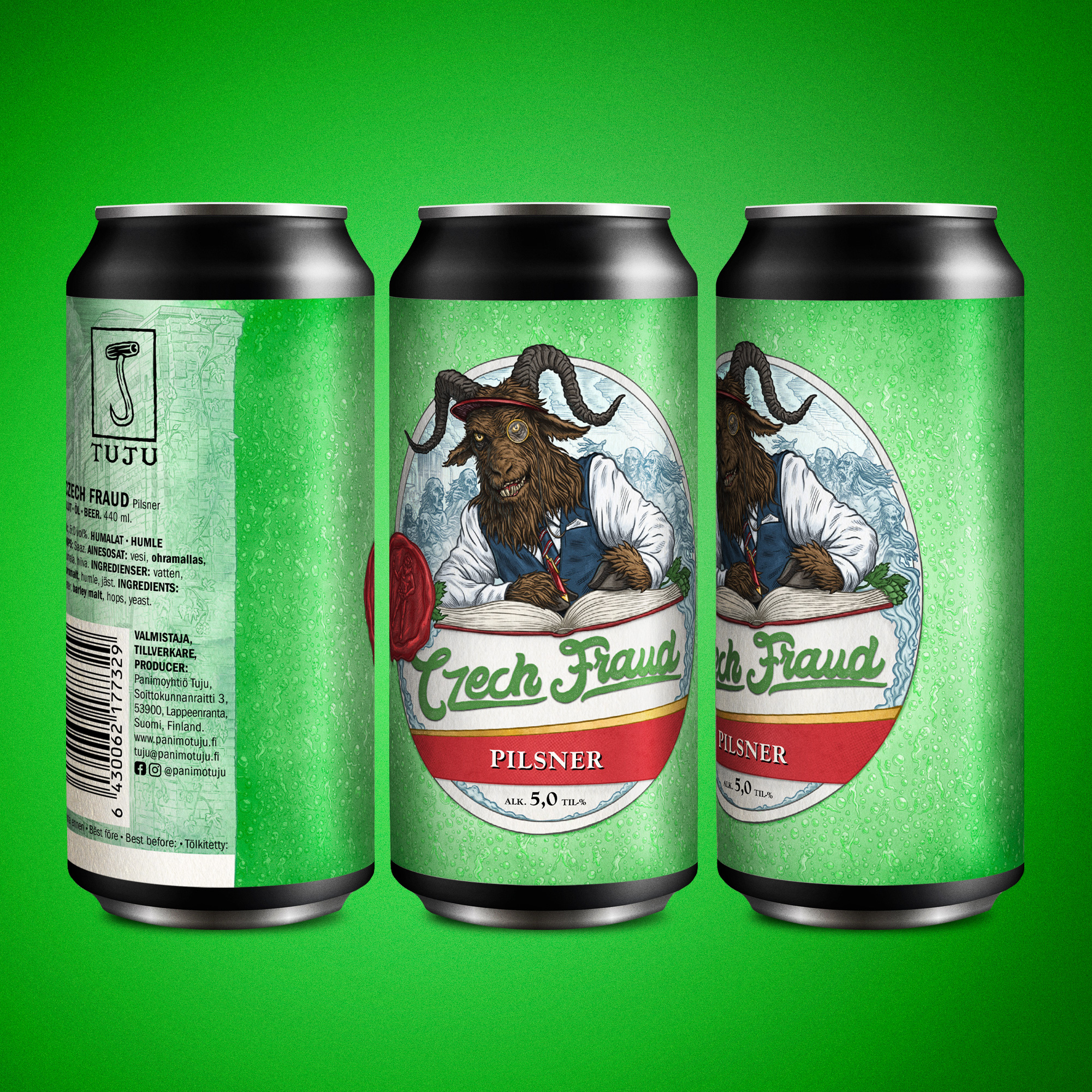 *** JÄLLEEN VALIKOIMISSA! ***💵Czech Fraud 5,0% | Double Decoction Pilsner | Saaz💵Juonikkain pilsnerimme jälleen valikoimassa!Tämä ei ole mikä tahansa pilsner, vaan double decoction -mäskäyksellä valmistettu huijaustsekkipilssi. Double decoction on perinteinen mäskäystapa, jossa osa mäskiä keitetään erikseen ja palautetaan päämäskierään. Se on vaativa, mutta palkitseva panotapa, etenkin silloin kun halutaan tehdä autenttinen, ”old school” pilsner. Lopputuloksena on syvempi ja juonikkaampi maltaisuus, täyteläisempi suutuntuma sekä erinomainen juotavuus.Klassiseen tyyliin humalointiin on käytetty yksinomaan Saazia, joka tuo mukaan hienostuneen mausteisuuden ja lempeän katkeron.Kevyt, virkistävä ja hämäävän helppo.  Katsotaan meneekö tämä suoritus pankissa läpi?Lunasta oma tsekkisi: https://www.panimotuju.fi/tuote/czech-fraud-50/