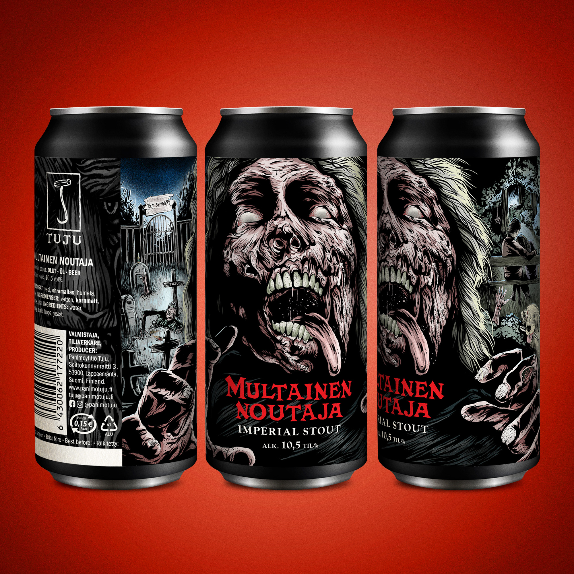 *** NYT TUJU TAPROOMILLA! PIAN RAVINTOLOISSA JA ALKOSSA ***
🧠Multainen Noutaja 10,5% | Imperial stout🧠

Mistä on hyvä imperial stout tehty? No, sitä ei ole tehty etanoista, sammakoista, koiranhännän tupsukoista saati sokerista, kanelista, inkivääristä ja kukkasista. Muhkea multaisen musta olut edustaa kenties brittityylisempää lähestymistä talven ja kevään rientoihin sopivaan juomatyyliin.

Lasiin kaatuu musta olut ja kaunis vaahtotukka, jonka maltaisen makea sekä leipämäisen huumaava tuoksu notkistaa jäykistyneemmätkin jäsenet ja nivelet.
Moniulotteinen suklaisen makea ja kahvinen runko yhdessä kuohkean suutuntuman ja liköörimäisen lämmittävän jälkiliu’un kera pakottavat ottamaan toisenkin hörpyn. 

Raajojen lisäksi myös oluesta irtoaa lämmetessä aivonystyröitä kutkuttavia ulottuvuuksia 🧠!

Nyt saatavilla Tuju Taproomista mukaan: https://www.panimotuju.fi/tuote/multainen-noutaja-105-2/