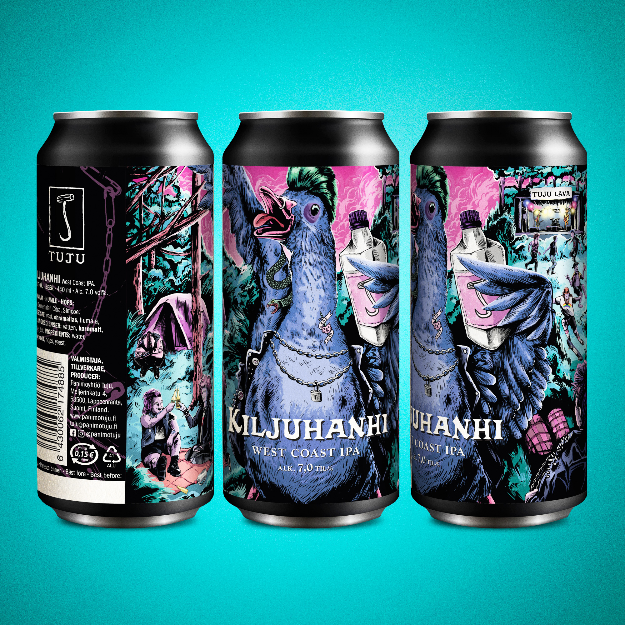 🦆Kvaak, v*'*u kvaak! 🦆

KILJUHANHI 7,0% | WEST COAST IPA | CRYO CENTENNIAL, CITRA, SIMCOE

Muuttolintu mitä mainioin palaa jälleen valikoimiin! 
Kesän tunnistaa ailahtelevasta säästä, punkista, korvien tinnituksesta ja kengänpohjassa lymyilevästä hanhenpaskasta. Tämä purkkiin pakattu vinkuva sumutorvi on varsinainen raikastaja, sillä joskus on tilanteita, jolloin ne kaikista mehukkaimmat mehustelut alkavat kyllästyttää ja silloin tilanteen ottaa haltuun Kiljuhanhi! 

Moshpitin sulkasadosta, siiven alta löytyy omaleimaista sitrusmaisuutta, kepeää passionhedelmää ja höyhenenkevyttä aprikoosia. Kaiken muun haihtuessa, räpylään jää mäntyinen katkeruus. Tämä kaakattaja on saatavilla kaupoista ja ravintoloista kautta maan, sekä tietty Tuju Taproomista!

Verkkonoutokauppa palvelee osoitteessa  https://www.panimotuju.fi/kauppa/