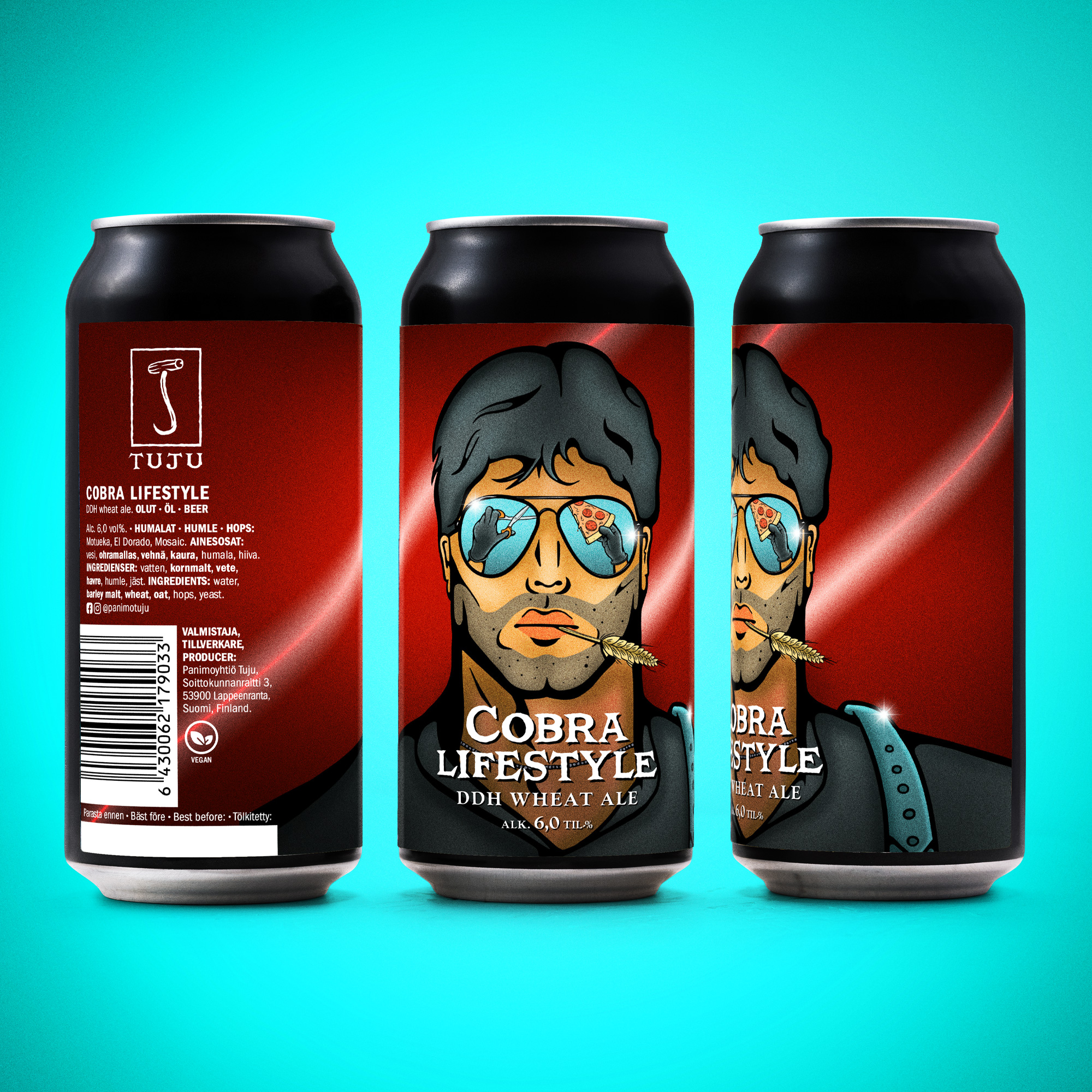 *** UUSI VERSIO JA ENSIMMÄISTÄ KERTAA TÖLKISSÄ! ***
Cobra Lifestyle 6,0% | DDH wheat ale | Motueka, El Dorado, Mosaic 

"You’re thirsty, and I’m the cure!"

Olut, joka saanee sinut vähän liiankin itsevarmaksi. Kokonaan uusittu Cobra Lifestyle pohjautuu Sylvester Stallosen Cobran (1986), eli se on juuri niin ”AWSOM50” kuin vain olla voi!

Orkkissamea eli vehnäale eli mehutteluboit luultavasti pelkää. Onhan se hurja! Tällä kertaa tuplakuivahumaloitu Motuekalla, El Doradolla ja Mosaicilla, aiheuttaen hallittua kaaosta lasiin. Nyt ei ole aikaa diilailla psykojen kanssa. Humala-Jatimatic laukoo kitalakeen kirkasta limeä ja sitruksista purevuutta, hedelmäisyyttä ja karamellimaisuutta päättyen armottomaan marjaisuuteen ja havuisuuteen. 

Herkullinen, vaarallinen, sopivan liukas ja nyt tölkissä!

Saatavilla kaupoista ja ravintoloista nyt! Saappaat jalkaan ja cobranhakureissulle tai sitten suoraan osoitteeseen https://www.panimotuju.fi/tuote/cobra-lifestyle-2026-60/