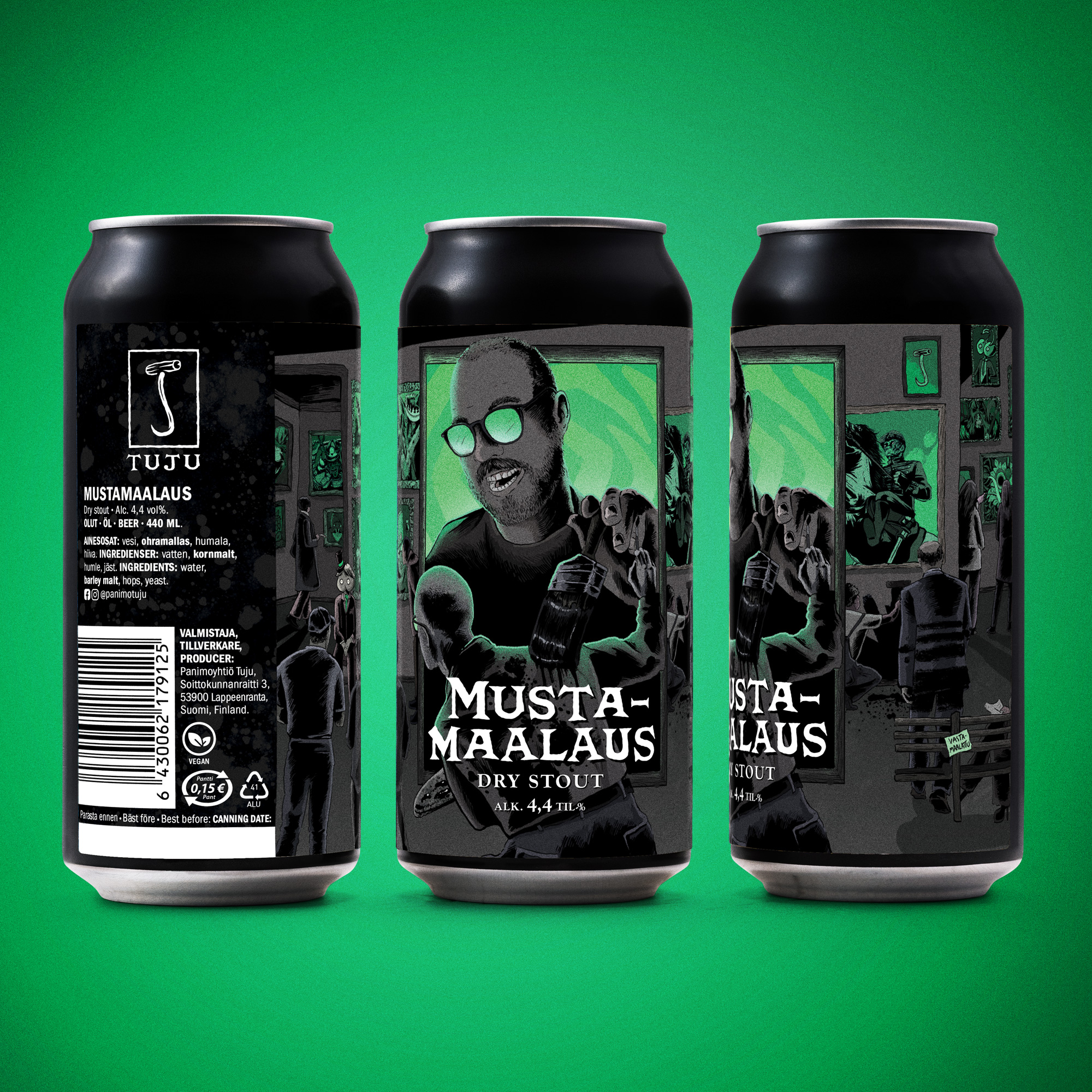 *** TÖLKKI- JA KEGIJULKAISU! ***
Mustamaalaus 4,4% | Dry Stout | Willamette

Kaikki ovat joskus joutuneet mustamaalauksen kohteeksi. Tässä versiossa syyllinen löytyy kuitenkin peilistä. Eikä tästä tarvitse hiiltyä laisinkaan, vaan ottaa itselleen taiteellisia vapauksia ja avaa yhden tummanpuhuvan dry stoutin.

Mustamaalaus on irlantilaisten esikuviensa hengessä pikimusta, kuiva ja helposti juotava stout. Paletista löytyy nokisen paahteinen mallaspohja, luoden makuun siveltiminvedoin kahvia, tummaa suklaata ja ripauksen paahdettua katkeruutta, jota tasapainottaa runsas, kestävä ja samettisen kermainen vaahto.

Onhan tällainenkin olut varsinaista taidetta, vaikka sitä ei mielellään seinälle ripustakaan.  Osta heti osoitteesta: https://www.panimotuju.fi/kauppa/